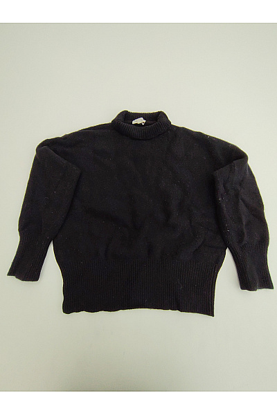 EMILIA LAY Dámský černý Vlněný Merino Rolák Oversized Velikost S