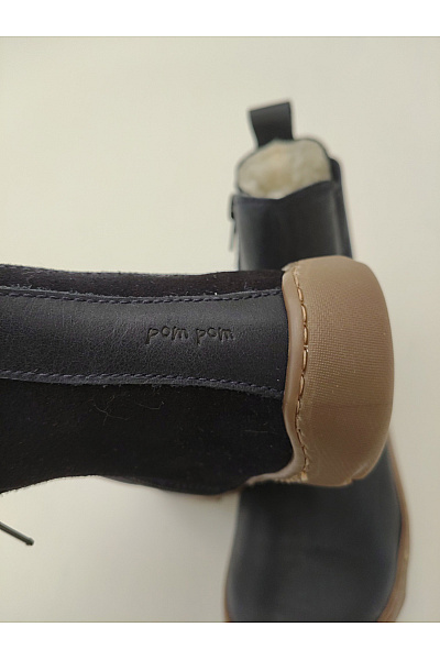 pom Dětské kotníkové barefoot chelsea boty s kožíškem Velikost EU 30 | pom pom | obrázek 6