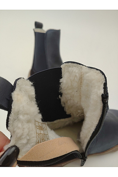 pom Dětské kotníkové barefoot chelsea boty s kožíškem Velikost EU 30 | pom pom | obrázek 7