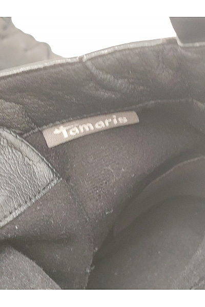 TAMARIS Černé kotníkové boty na podpatku se šněrováním a zipem Vel. EU 39 | TAMARIS | obrázek 7