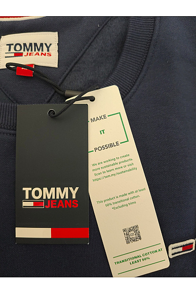 TOMMY HILFIGER Pánská bavlněná mikina crewneck bez potisku Vel. XL | TOMMY HILFIGER | obrázek 6