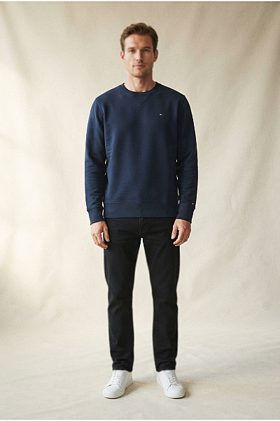 TOMMY HILFIGER Pánská Bavlněná Mikina Crewneck Bez Potisku Vel. XL