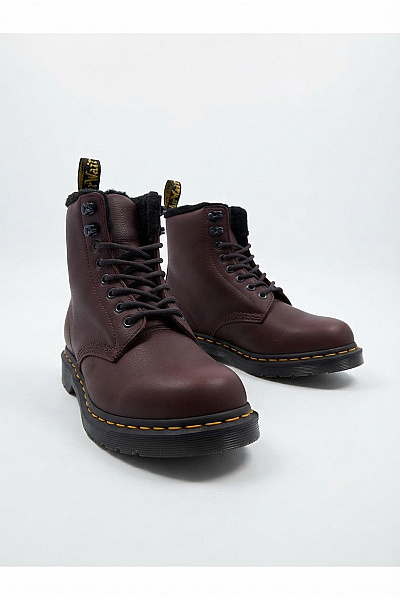Dr.Martens Pánské Hnědé Kotníkové šněrovací Workery S Kožíškem Velikost 38