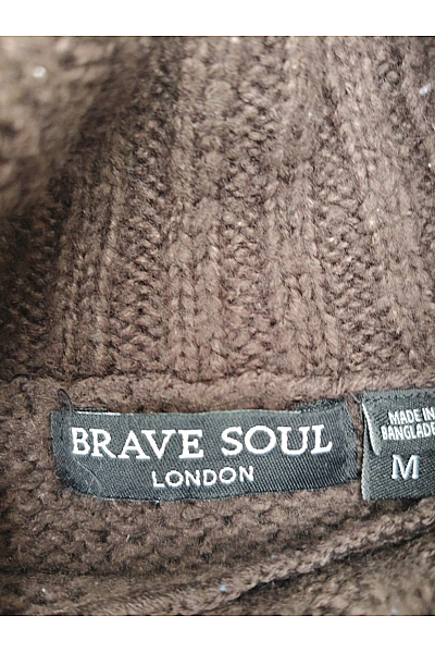 BRAVE SOUL Hnědý pletený crop rolák Velikost M | BRAVE SOUL | obrázek 7