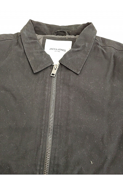 JACK & JONES Černá bavlněná přechodová bunda se zipem Vel. M | JACK & JONES | obrázek 4