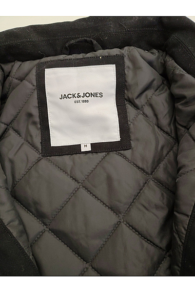 JACK & JONES Černá bavlněná přechodová bunda se zipem Vel. M | JACK & JONES | obrázek 5