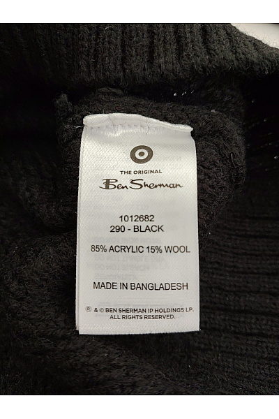 ben sherman Černý pletený pulovr s dlouhým rukávem Velikost L | ben sherman | obrázek 5