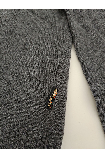 NAPAPIJRI Šedý vlněný pulovr se stojáčkem na zip Vel. XL | NAPAPIJRI | obrázek 3