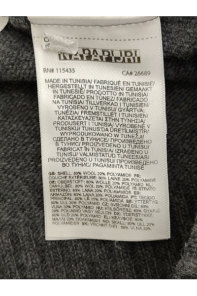 NAPAPIJRI Šedý vlněný pulovr se stojáčkem na zip Vel. XL | NAPAPIJRI | obrázek 6