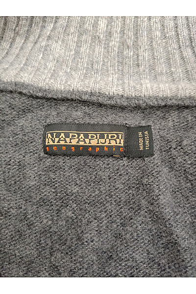 NAPAPIJRI Šedý vlněný pulovr se stojáčkem na zip Vel. XL | NAPAPIJRI | obrázek 8