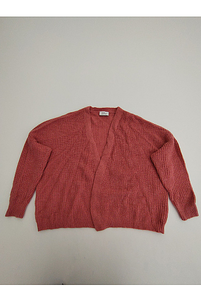 VERO MODA Červený Pletený Kardigan Se Spadlými Rameny Vel. XXL
