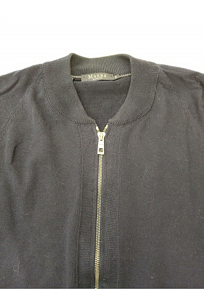 MAERZ Pánský černý vlněný merino cardigan na zip Vel. EU 48 | MAERZ | obrázek 3