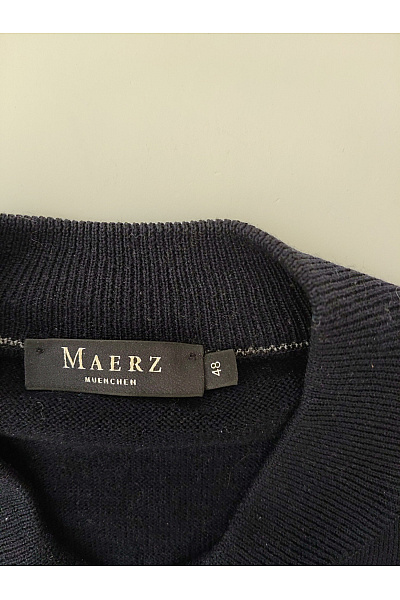 MAERZ Pánský černý vlněný merino cardigan na zip Vel. EU 48 | MAERZ | obrázek 4