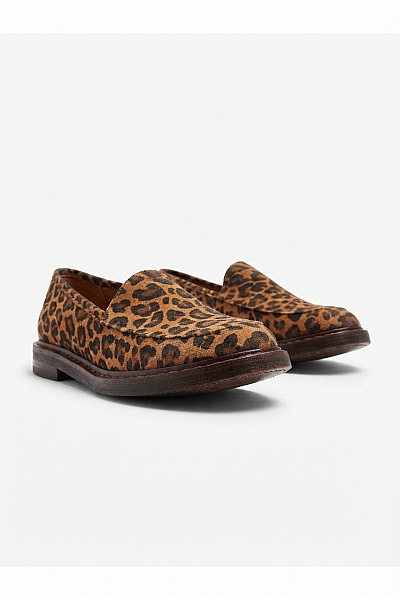 L37 HANDMADE SHOES Dámské Kožené Polobotky Leopardí Vzor Nazouvací Jarní Podzimní Vel. EU 37