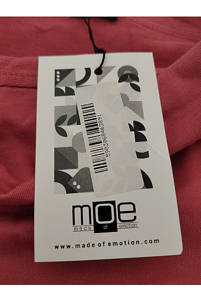 MOE Červené bavlněné tričko s dlouhým rukávem asymetrické prodlouženým zadním dílem Vel. L/XL | MOE | obrázek 6