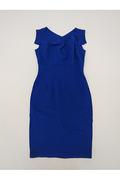 Stylove Modré pouzdrové elegantní koktejlové šaty midi Vel. S | stylove | obrázek 2