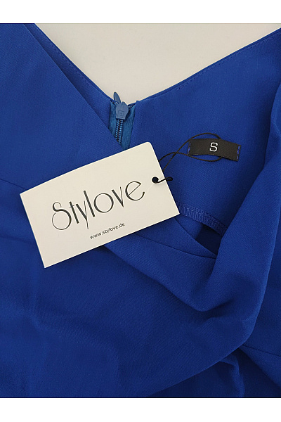 Stylove Modré pouzdrové elegantní koktejlové šaty midi Vel. S | stylove | obrázek 5