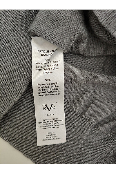 VERSACE Pánský šedý vlněný propínací svetr se stojáčkem Vel. L | VERSACE | obrázek 4