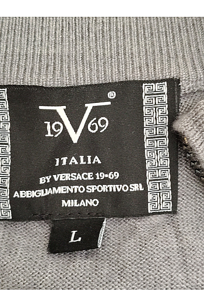 VERSACE Pánský šedý vlněný propínací svetr se stojáčkem Vel. L | VERSACE | obrázek 6