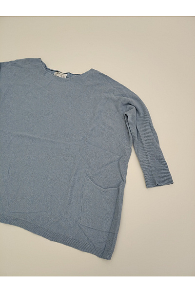 Tif Tiffy Modrý dámský oversized pletený pulovr s kapsami Vel. XXL | Tif Tiffy | obrázek 2
