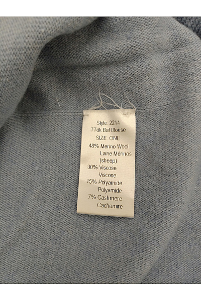 Tif Tiffy Modrý dámský oversized pletený pulovr s kapsami Vel. XXL | Tif Tiffy | obrázek 6