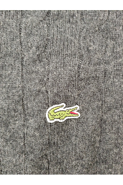 LACOSTE Černý vlněný copánkový pulovr Vel. L | LACOSTE | obrázek 3
