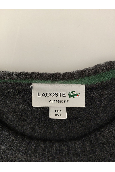 LACOSTE Černý vlněný copánkový pulovr Vel. L | LACOSTE | obrázek 4