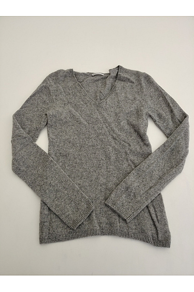 MAX TONSO CASHMERE Šedý kašmírový pulovr do véčka basic Velikost XS | MAX TONSO CASHMERE | obrázek 2