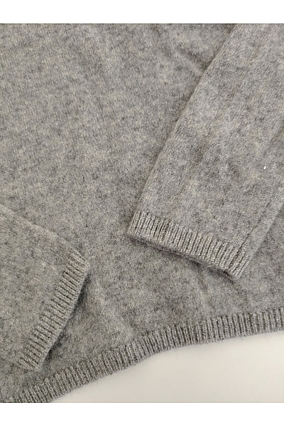 MAX TONSO CASHMERE Šedý kašmírový pulovr do véčka basic Velikost XS | MAX TONSO CASHMERE | obrázek 3