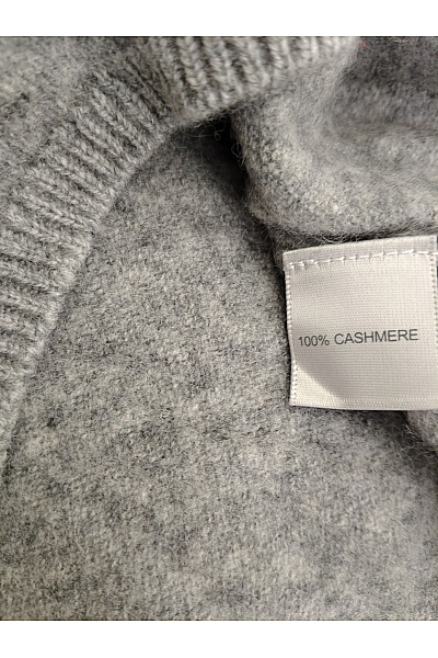 MAX TONSO CASHMERE Šedý kašmírový pulovr do véčka basic Velikost XS | MAX TONSO CASHMERE | obrázek 6