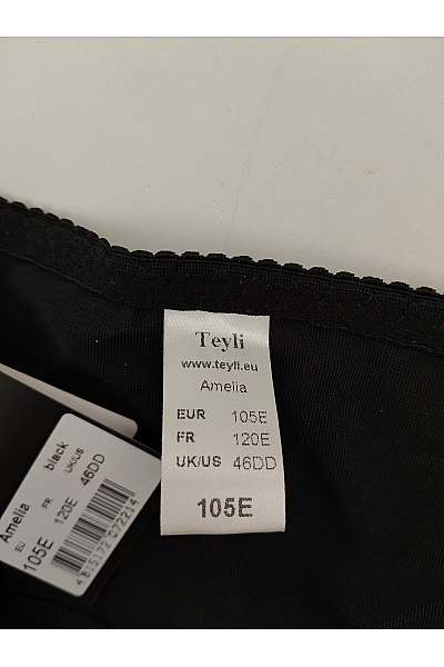 TEYLI Černá krajková kosticová podprsenka se širokými ramínky Velikost EU 105E | TEYLI | obrázek 11