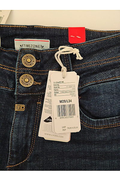 TIMEZONE Dámské modré bavlněné skinny džíny s vysokým pasem Vel. W29/L34 | TIMEZONE | obrázek 6