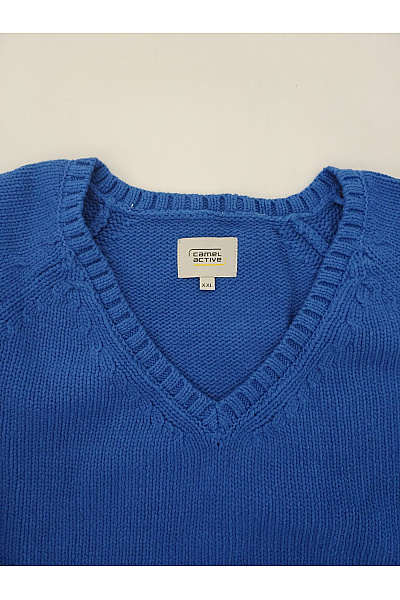Camel active Dámský modrý bavlněný pulovr s výstřihem do V oversized Vel. XXL | camel active | obrázek 6