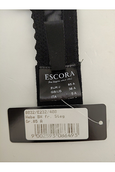 ESCORA Černá krajková kosticová podprsenka s ozdobami Vel. EU 85A | ESCORA | obrázek 11