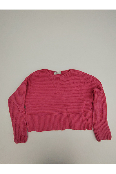 CC FASHION Růžový vlněný crop pulovr se spadlými rameny Velikost S | CC FASHION | obrázek 2