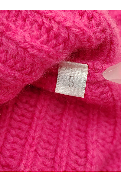 CC FASHION Růžový vlněný crop pulovr se spadlými rameny Velikost S | CC FASHION | obrázek 6