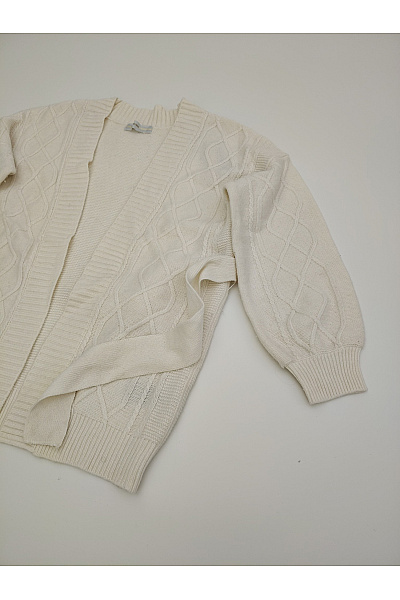 Guess Béžový pletený kardigan s copánkovým vzorem a páskem Vel. US M | Guess | obrázek 2