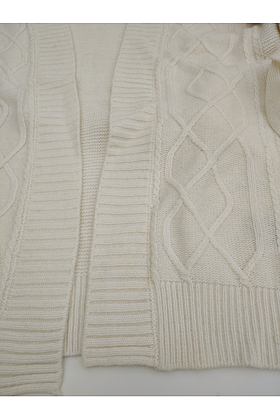 Guess Béžový pletený kardigan s copánkovým vzorem a páskem Vel. US M | Guess | obrázek 3