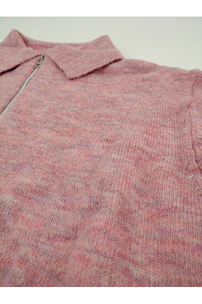 TOM TAILOR Růžový pletený crop pulovr s límečkem na zip | TOM TAILOR | obrázek 4
