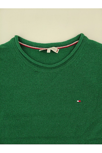 TOMMY HILFIGER Zelený vlněný pletený pulovr basic Vel. S | TOMMY HILFIGER | obrázek 3