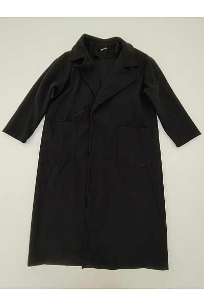 MADE IN ITALY Černý dlouhý elegantní kabát Vel. XXL | MADE IN ITALY | obrázek 2