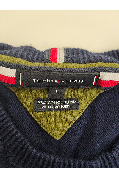 TOMMY HILFIGER Pánský bavlněný pulovr basic modrý Velikost US L | TOMMY HILFIGER | obrázek 4