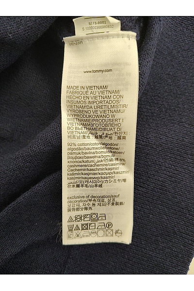 TOMMY HILFIGER Pánský bavlněný pulovr basic modrý Velikost US L | TOMMY HILFIGER | obrázek 6