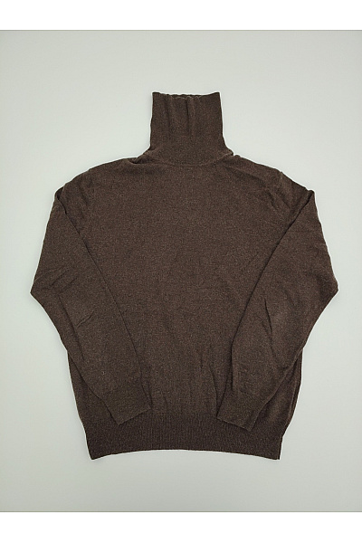 MAX TONSO CASHMERE Pánský hnědý kašmírový hedvábný rolák pulovr Vel. L | MAX TONSO CASHMERE | obrázek 2
