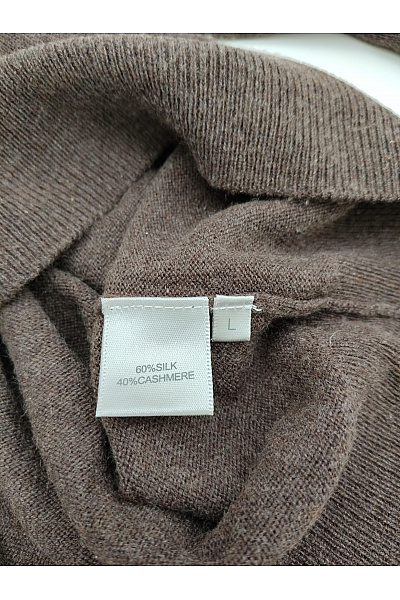 MAX TONSO CASHMERE Pánský hnědý kašmírový hedvábný rolák pulovr Vel. L | MAX TONSO CASHMERE | obrázek 6