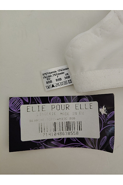 Elie pour Elle Bílá krajková kosticová podprsenka s průsvitnými košíčky Vel. EU 80B | Elie pour Elle | obrázek 9