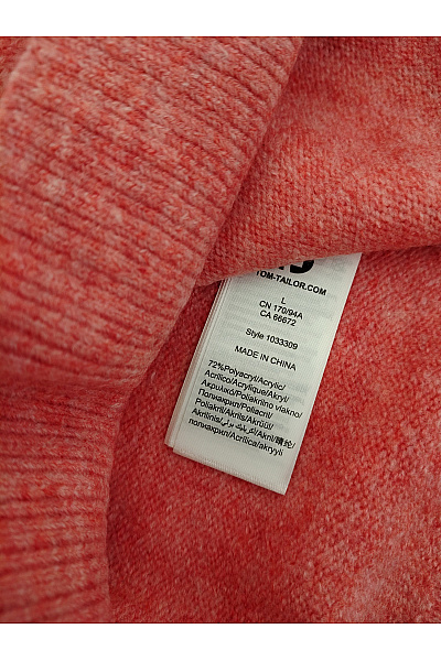 TOM TAILOR Červený vlněný pulovr do véčka oversized Vel. L | TOM TAILOR | obrázek 7