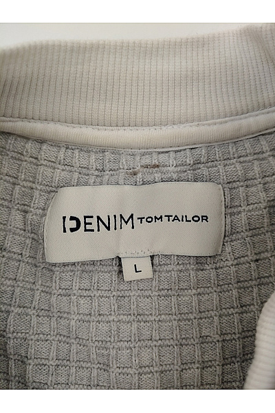 TOM TAILOR Šedý bavlněný pulovr s košilovou vsadkou Vel. L | TOM TAILOR | obrázek 5