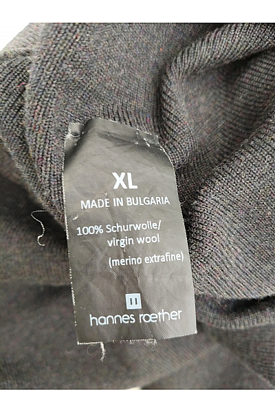 Hannes Roether Černé vlněné zvonové kalhoty Velikost XL | Hannes Roether | obrázek 5