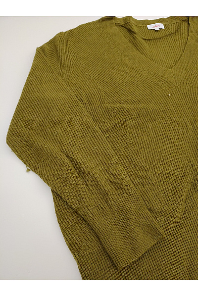 s.OLIVER Dámský khaki pletený pulovr s výstřihem do V oversized Velikost EU 40 | s.OLIVER | obrázek 2